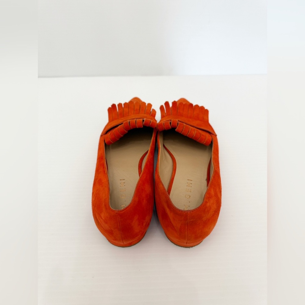 M. Gemi Burnt Orange Suede Leather Fringe Loafers - 36.5 - Picture 12 of 15